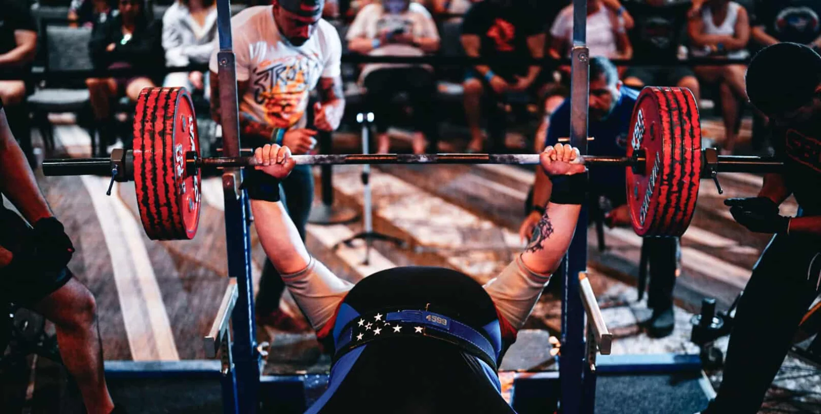 USPA powerlifting competition — bench press in action